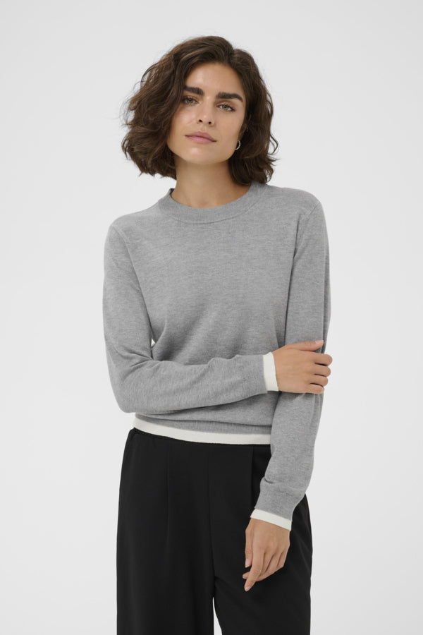 Kaffe Clothing - KALIZZA Kontrast genser - Grå