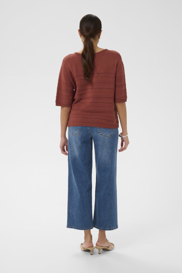 Kaffe Clothing - KAmellie topp med kort erm - Brun