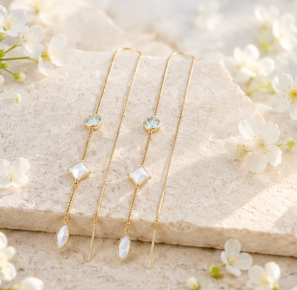 NORA Norway - EAR 824 Gold Aqua - Øredobber