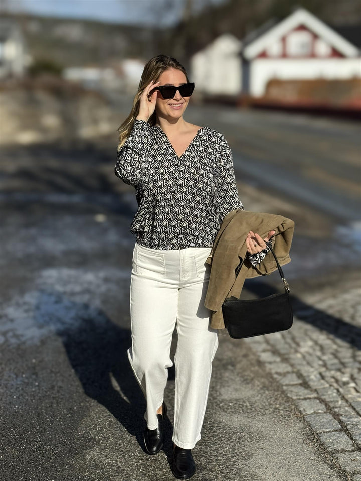 Kaffe Clothing - KAbrooke cropped HW Jeans - hvit