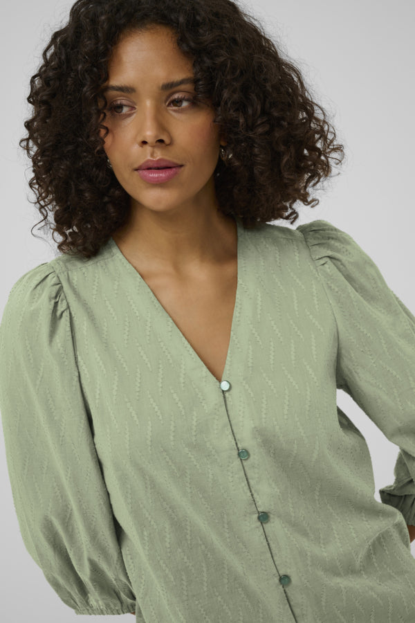 Kaffe Clothing - KAGabriela v-hals skjorte - Sea Spray