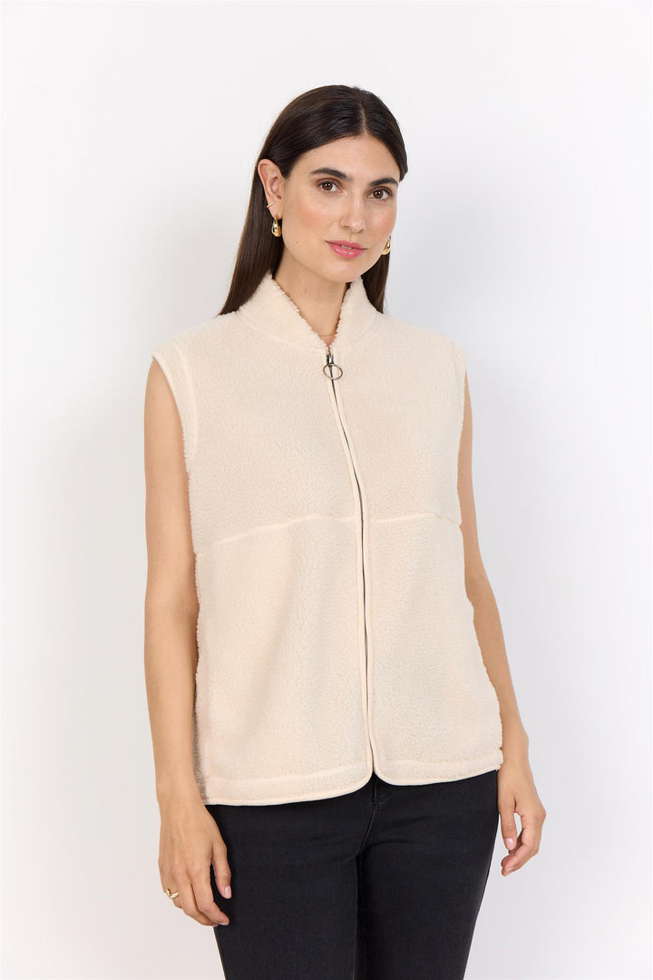 soyaconcept - SC-ONYX 3 TeddyVest - Kremhvit