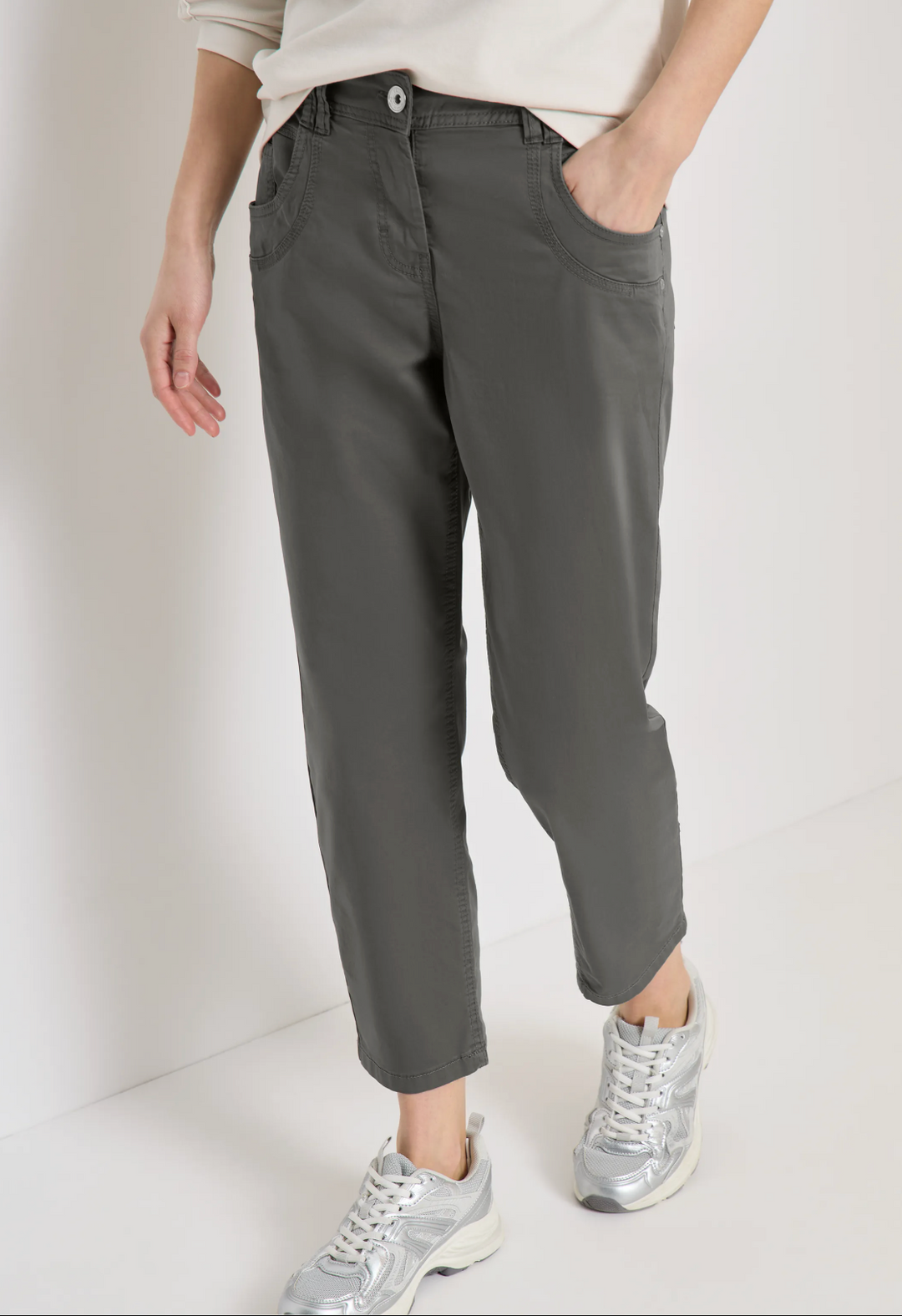 Cecil - Scarlett Bomulls Bukse - Khaki - L:26