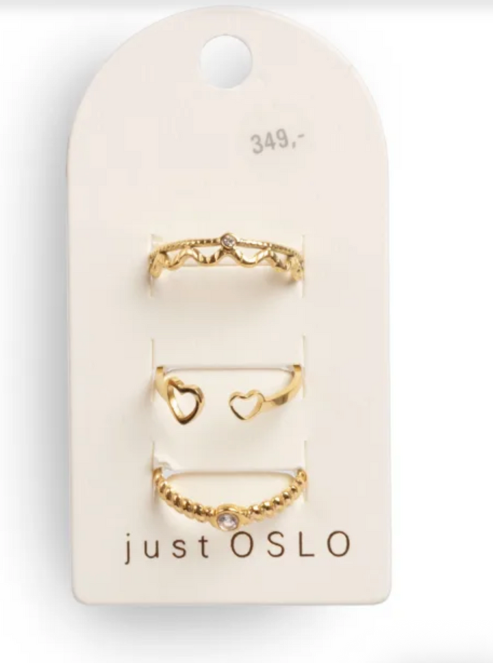 A&C - Nordic Jewellery Design - Ringer - 3 stk - hjerte