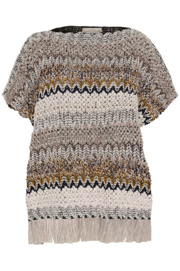 Cream - CRGoldy strikket poncho