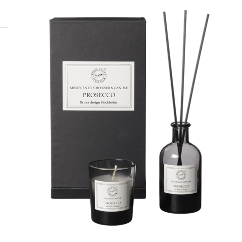 Bruka Design - Gaveeske duftpinner og duftlys mini - Prosecco, Svart
