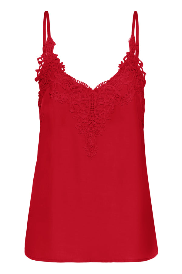 Cream - CRANNA Topp - High Risk Red