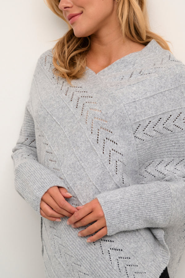 Cream - CRHoliday Strikket Poncho