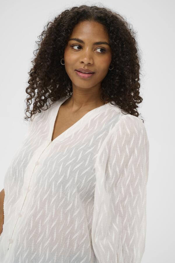Kaffe Clothing - KAGabriela v-hals skjorte - Hvit