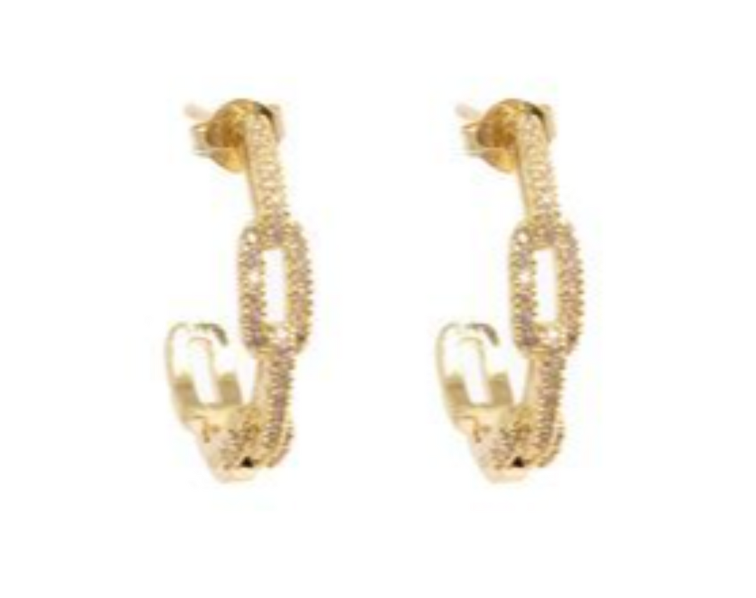 A&C - Nordic Jewellery Design - ØREDOBBER - GOLD/CRYSTAL - GULL